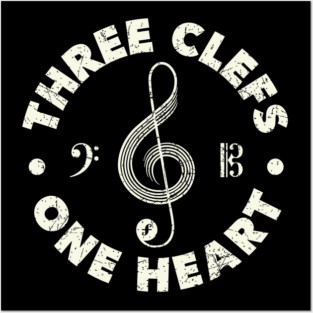 Three Clefs, One Heart. Dark Edition Posters and Art