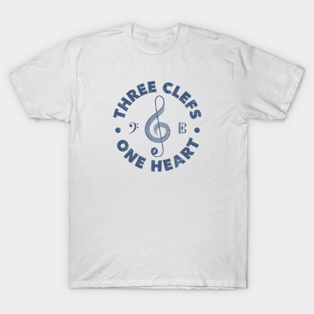 Three Clefs, One Heart. Light Edition T-Shirt by filiposwear