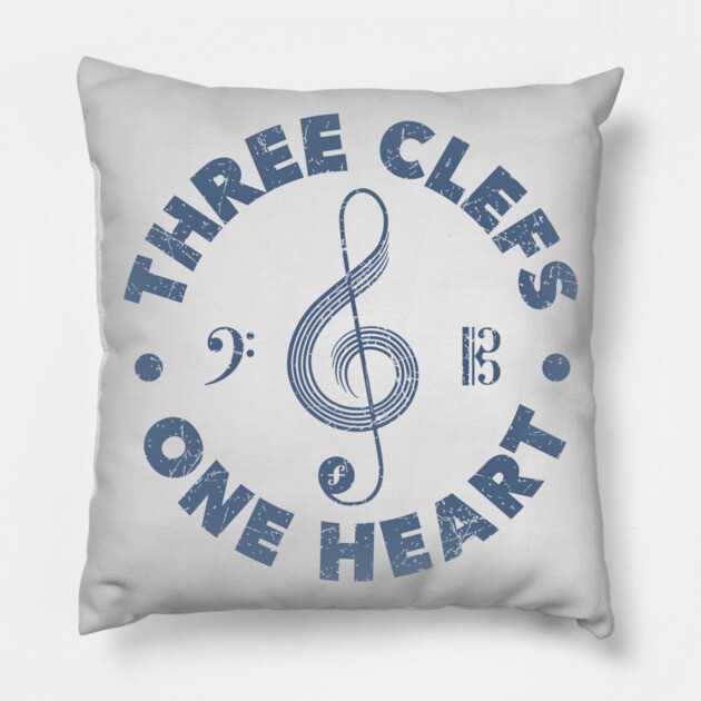 Three Clefs, One Heart. Light Edition Pillow by filiposwear