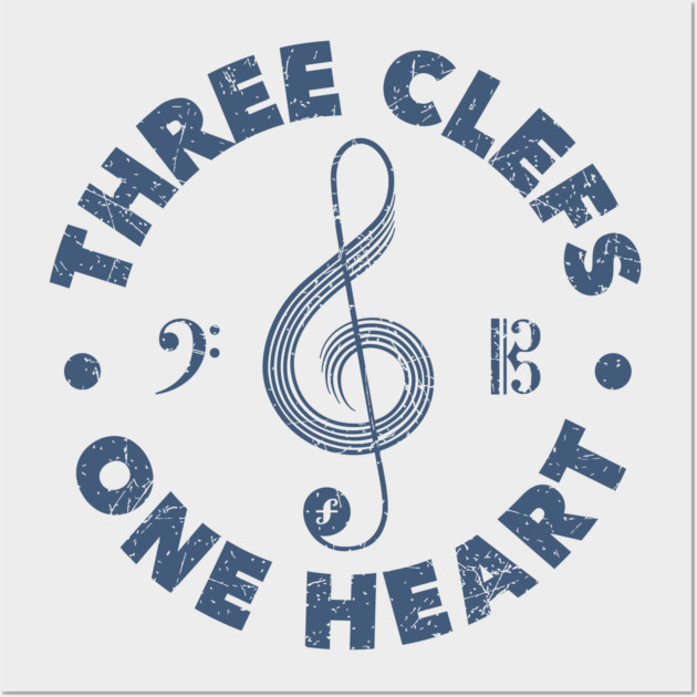 Three Clefs, One Heart. Light Edition Wall Art by filiposwear