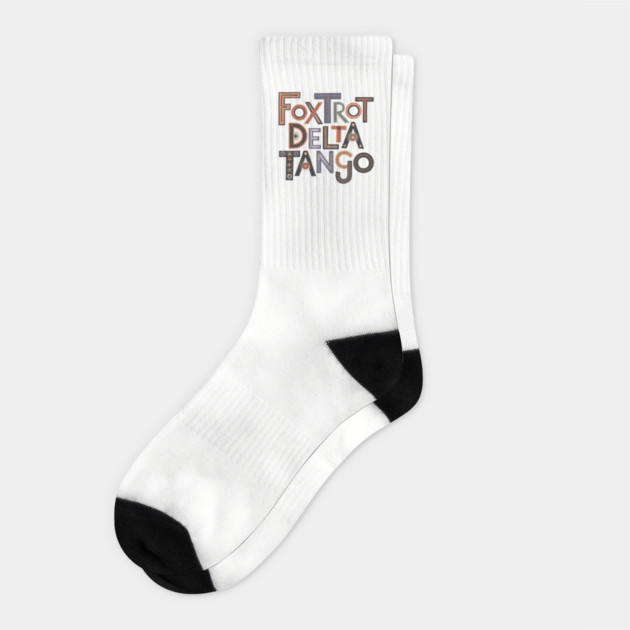Foxtrot-Delta-Tango Socks by Creatifly Graphic Tees