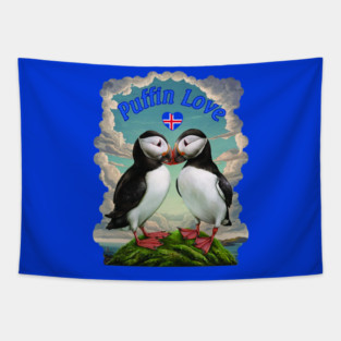 Puffin Love - Iceland Tapestry