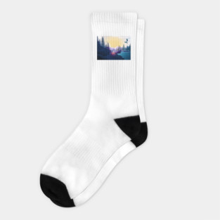 Camping in the mountains Socks