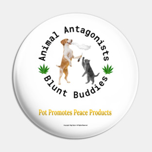 Dog & Cat, Animal Antagonists, Blunt Buddies motif Pin