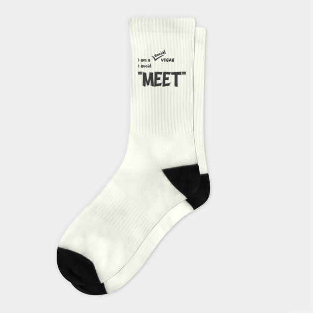 Funny Vegan Pun: Dad Joke Typography Socks by Jiyoun's Store 1
