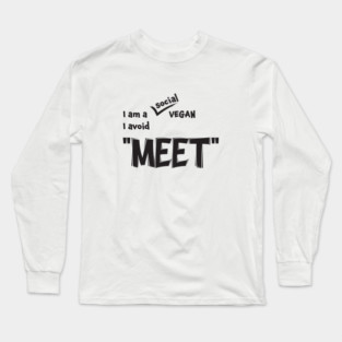 Funny Vegan Pun: Dad Joke Typography Long Sleeve T-Shirt