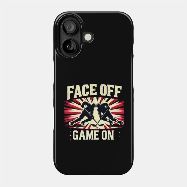 Face Off, Game On - Vintage Hockey Design Phone Case by Ben's Store 1