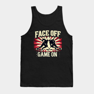 Face Off, Game On - Vintage Hockey Design Tank Top