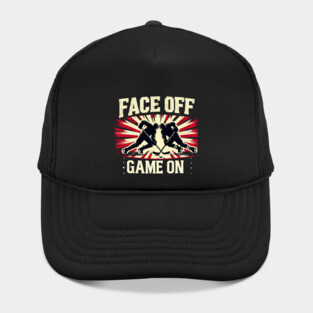 Face Off, Game On - Vintage Hockey Design Hat