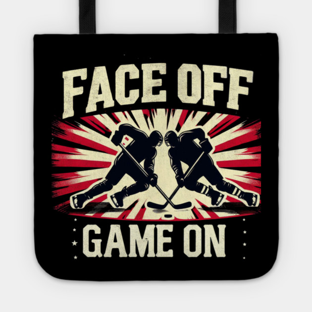 Face Off, Game On - Vintage Hockey Design Tote by Ben's Store 1