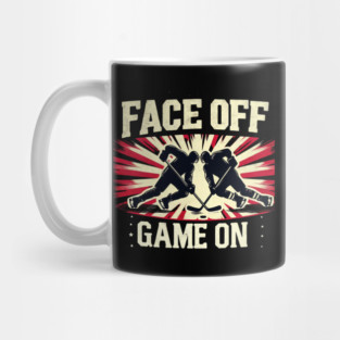 Face Off, Game On - Vintage Hockey Design Mug