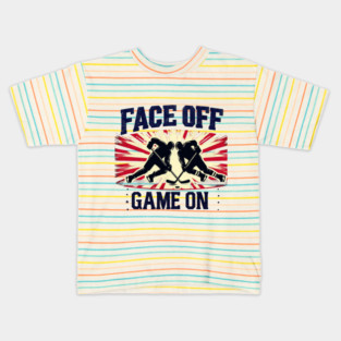 Face Off, Game On - Vintage Hockey Design Kids T-Shirt