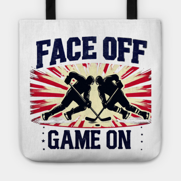 Face Off, Game On - Vintage Hockey Design Tote by Ben's Store 1