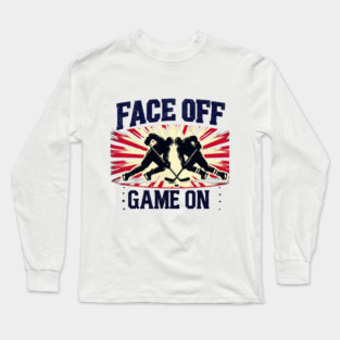 Face Off, Game On - Vintage Hockey Design Long Sleeve T-Shirt