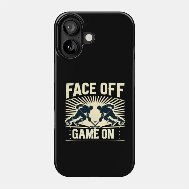 Face Off, Game On - Vintage Hockey Design Phone Case by Ben's Store 1