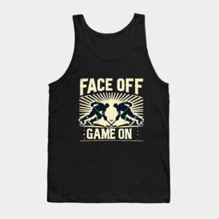 Face Off, Game On - Vintage Hockey Design Tank Top