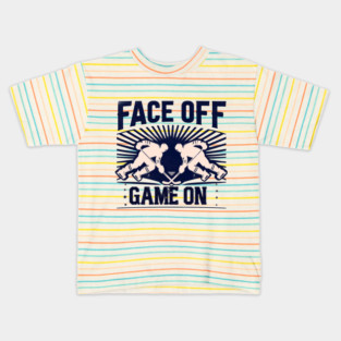 Face Off, Game On - Vintage Hockey Design Kids T-Shirt