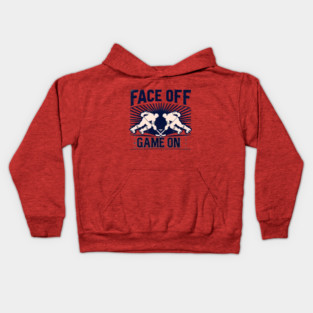 Face Off, Game On - Vintage Hockey Design Kids Hoodie