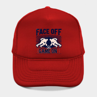 Face Off, Game On - Vintage Hockey Design Hat