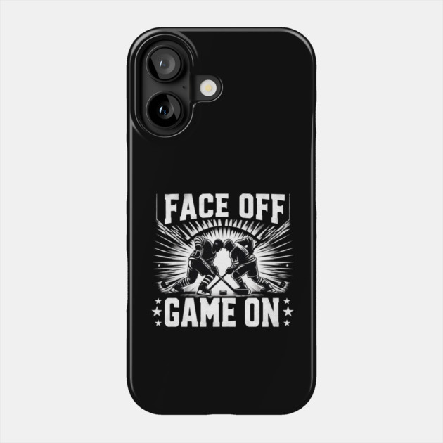 Face Off, Game On - Vintage Hockey Design Phone Case by Ben's Store 1