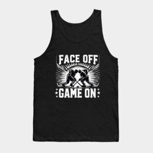 Face Off, Game On - Vintage Hockey Design Tank Top