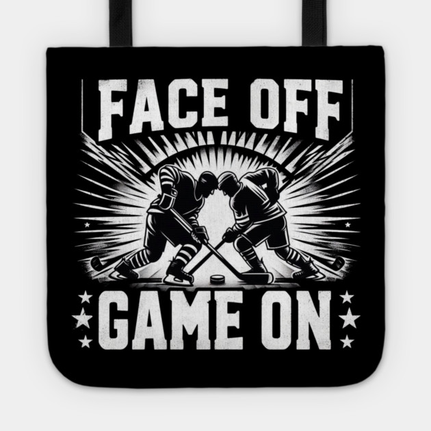 Face Off, Game On - Vintage Hockey Design Tote by Ben's Store 1