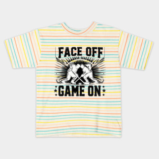 Face Off, Game On - Vintage Hockey Design Kids T-Shirt