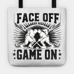 Face Off, Game On - Vintage Hockey Design Tote