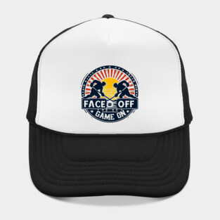 Face Off, Game On - Vintage Hockey Design Hat