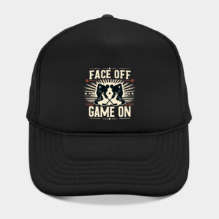 Face Off, Game On - Vintage Hockey Design Hat