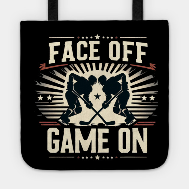 Face Off, Game On - Vintage Hockey Design Tote by Ben's Store 1