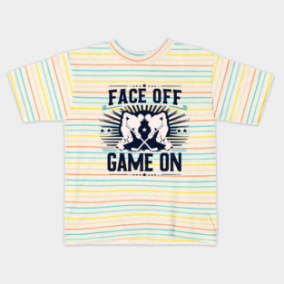 Face Off, Game On - Vintage Hockey Design Kids T-Shirt