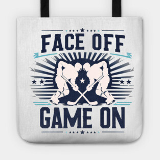 Face Off, Game On - Vintage Hockey Design Tote