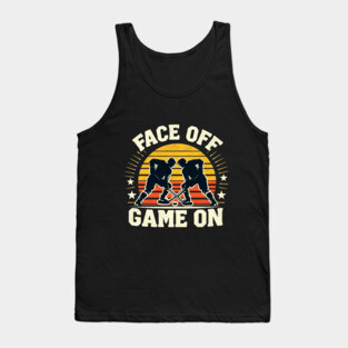 Face Off, Game On - Vintage Hockey Design Tank Top