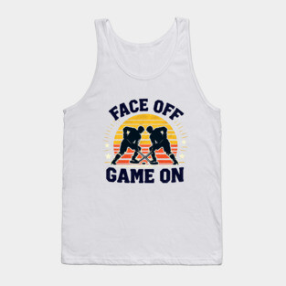 Face Off, Game On - Vintage Hockey Design Tank Top
