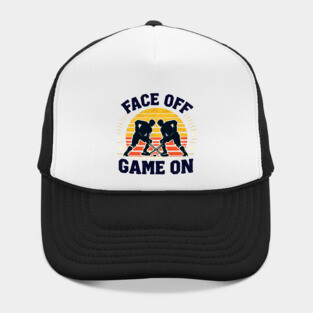 Face Off, Game On - Vintage Hockey Design Hat