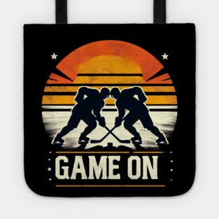 Game On - Vintage Hockey Faceoff Design Tote
