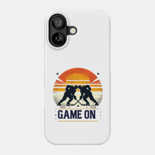 Game On - Vintage Hockey Faceoff Design Phone Case