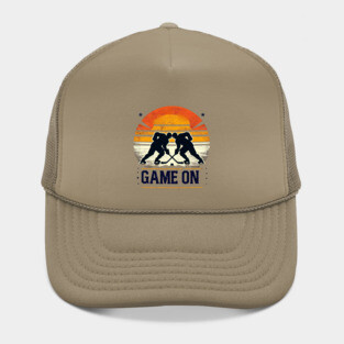 Game On - Vintage Hockey Faceoff Design Hat