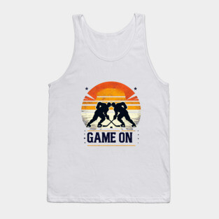 Game On - Vintage Hockey Faceoff Design Tank Top