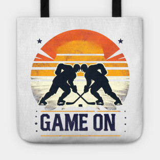 Game On - Vintage Hockey Faceoff Design Tote