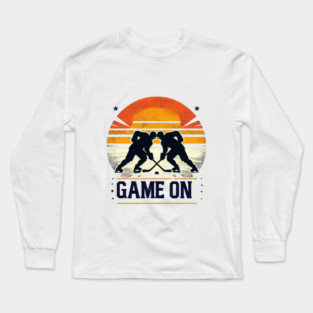 Game On - Vintage Hockey Faceoff Design Long Sleeve T-Shirt