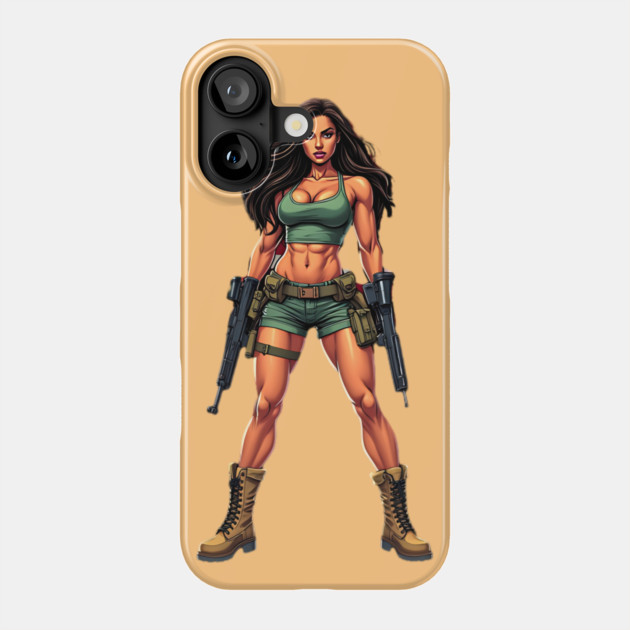 Machine Gun Girl Phone Case by animegirlnft