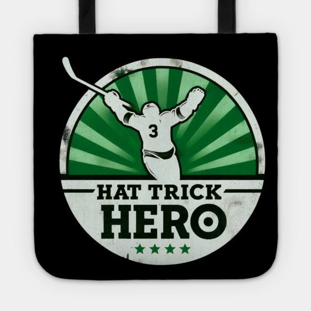 Hat Trick Hero – Vintage Hockey Design Tote by Ben's Store 1