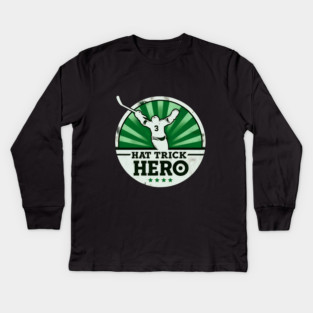 Hat Trick Hero – Vintage Hockey Design Kids Long Sleeve T-Shirt