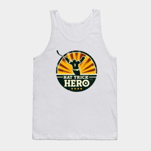 Hat Trick Hero – Vintage Hockey Design Tank Top