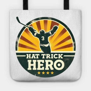 Hat Trick Hero – Vintage Hockey Design Tote