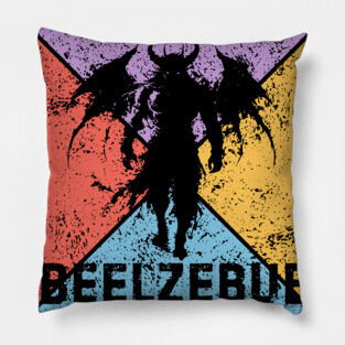 Beelzebub Demon Retro Art – Occult Grunge Aesthetic Pillow