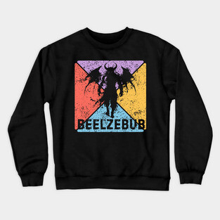 Beelzebub Demon Retro Art – Occult Grunge Aesthetic Crewneck Sweatshirt