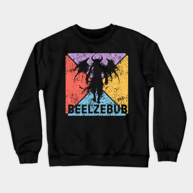Beelzebub Demon Retro Art – Occult Grunge Aesthetic Crewneck Sweatshirt by TuncGK